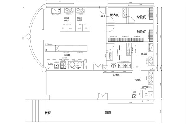 東莞大嶺山第二小學(xué)食堂廚房平面設(shè)計圖